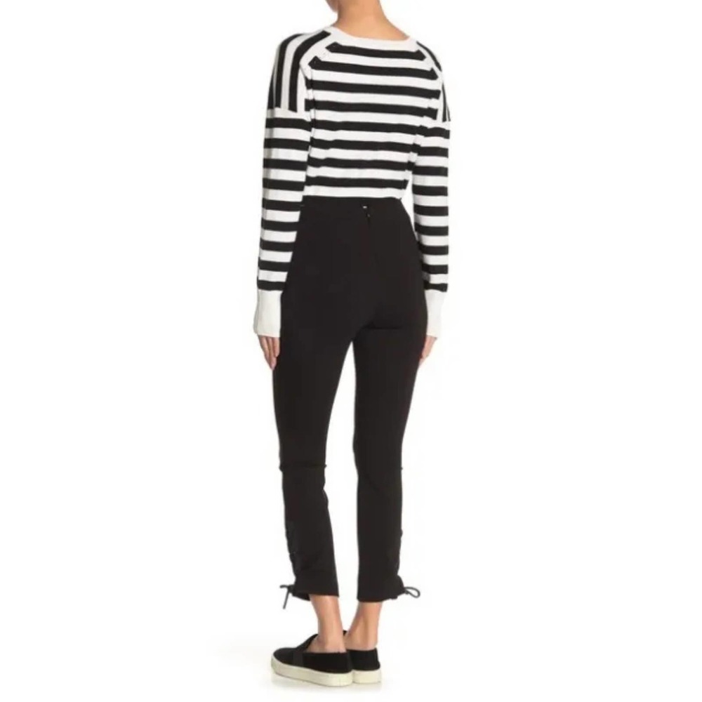 Rag & Bone Pants Simone Lace Up Black Stretch Crop Ankle Pants SZ 8 $325‍‍ - Picture 6 of 11